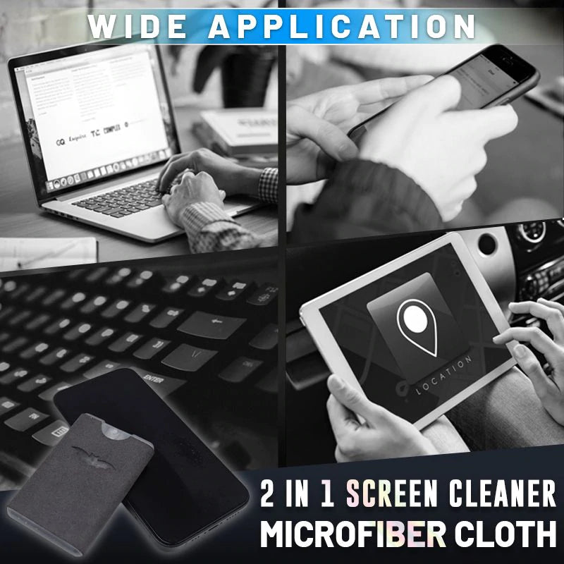 📢📢BUY 1  GET 1 FREE !⏰2-in-1 Screen Cleaner & Microfiber Cloth: Spray & Wipe, No Residue, Portable