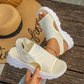 🎁Women's Breathable Knitted Platform Sandals – Comfortable Summer Wedge Sandals, Non-Slip & Lightweight