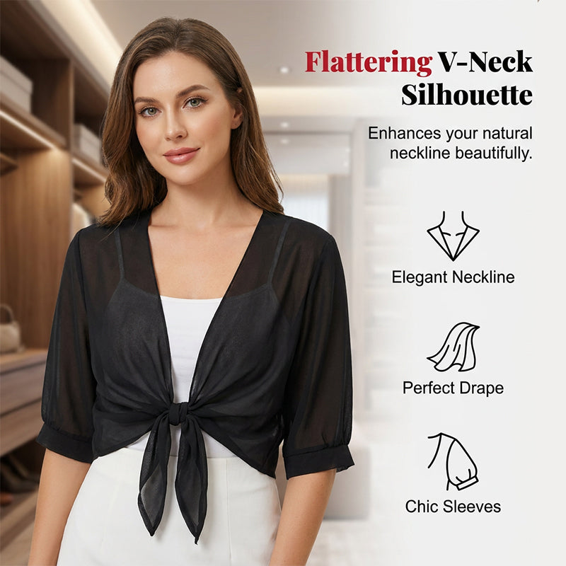 👚 52% OFF NOW! ⏳ Women's Chiffon Tie-Front Top – Summer layering essential – Lightweight, breathable & perfect for beach or brunch 🌸