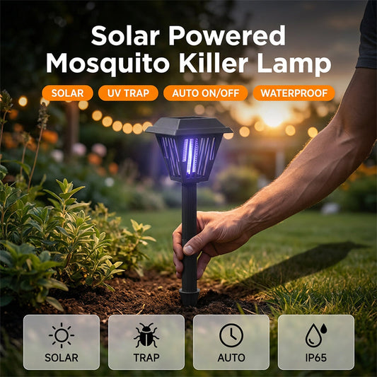 💡✨Outdoor Solar Powered Mosquito Killer Lamp-Stake or Stand Use. Protect Your Yard Day & Night! 🔋