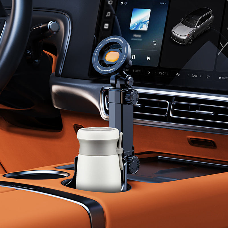 Car Cup Holder Phone Mount – 360° Adjustable, Strong N52 Magnet, One-Hand Operation, Fits All Phones, Stable Magnetic & Clamp Models for Safe Driving
