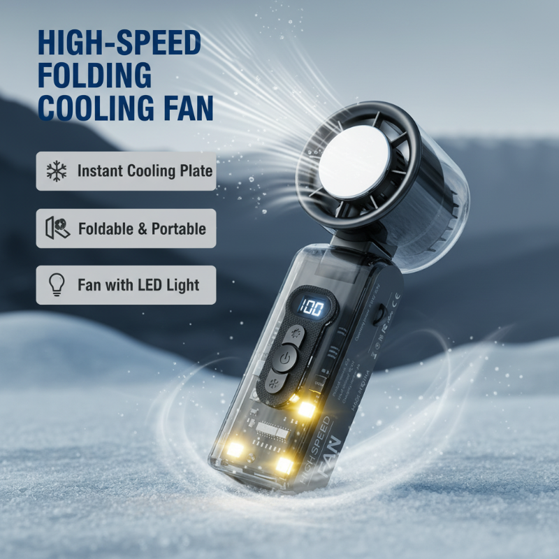 🔥Game Changer！45%OFF 🔥High-Speed Folding Cooling Fan with LED Light