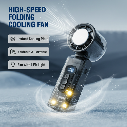 🔥Game Changer！45%OFF 🔥High-Speed Folding Cooling Fan with LED Light