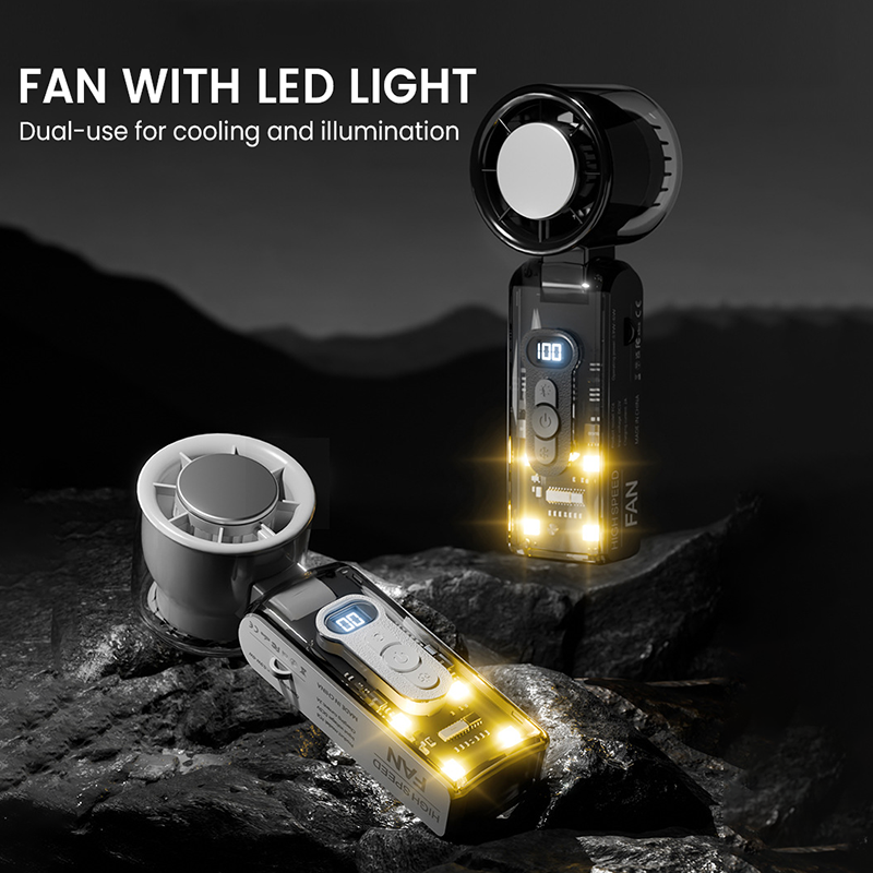 🔥Game Changer！45%OFF 🔥High-Speed Folding Cooling Fan with LED Light