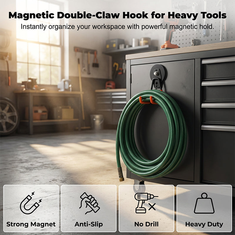 📢📢47% OFF！!⏰Heavy-Duty Magnetic Double-Claw Hook