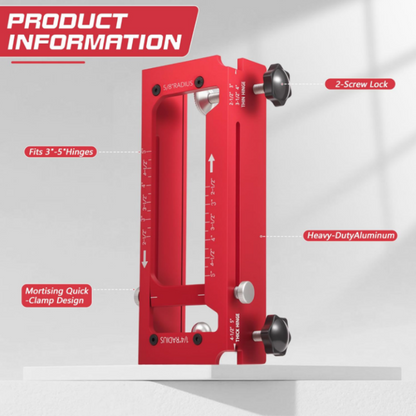 ⏳Time-Limited Special⏰ Door Hinge Mortise Jig Kit – 6061 Aluminum, Adjustable 2.5"–5" – Secure Clamping, Precision Routing – For Carpenters & DIY! 🔧✨