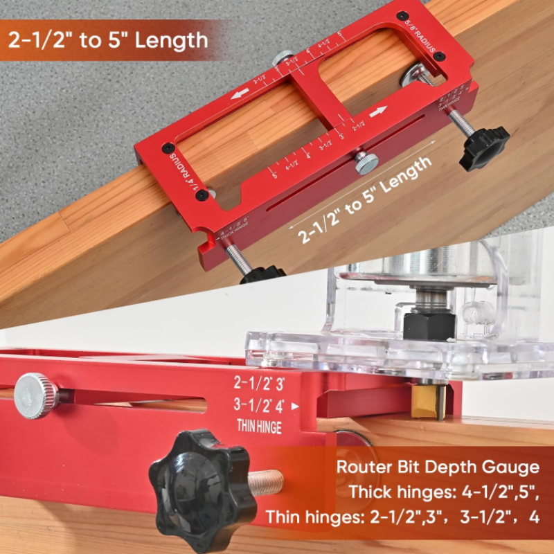 ⏳Time-Limited Special⏰ Door Hinge Mortise Jig Kit – 6061 Aluminum, Adjustable 2.5"–5" – Secure Clamping, Precision Routing – For Carpenters & DIY! 🔧✨
