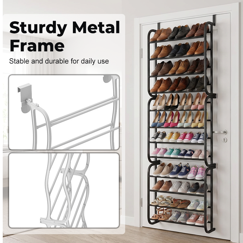 👟 50% OFF NOW! 🏆 Over-the-Door Shoe Rack Organizer – 24 pockets & tool-free install – Fits standard doors, holds up to 24 pairs – perfect for entryway or closet 🚪✨