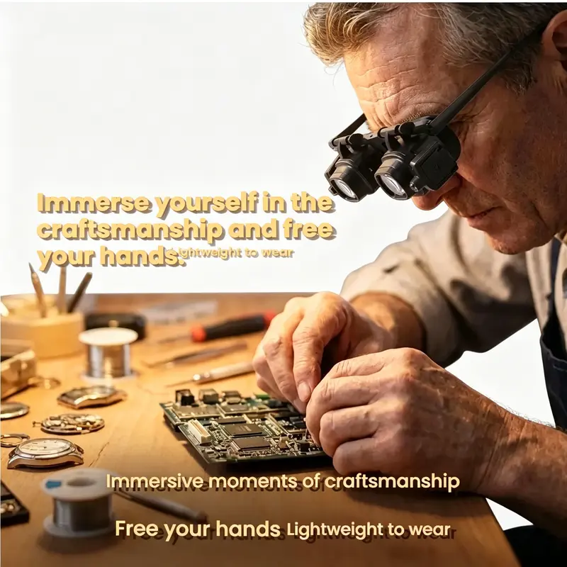 🎁2026 New Arrivals 53% OFF💥Precision LED Magnifier for Electronics & Crafts – Adjustable stand & 10X-20X zoom – Hands-free, bright light – perfect for soldering, watch repair or miniature painting 🛠️