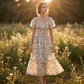 🌈2026 Summer Hot Sale 51% OFF!✨Square Neck Floral Midi Dress – Smocked Bodice, Flowy Tiered Skirt🌸1