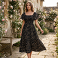 🌈2026 Summer Hot Sale 51% OFF!✨Square Neck Floral Midi Dress – Smocked Bodice, Flowy Tiered Skirt🌸1