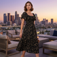 🌈2026 Summer Hot Sale 51% OFF!✨Square Neck Floral Midi Dress – Smocked Bodice, Flowy Tiered Skirt🌸1