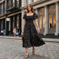 🌈2026 Summer Hot Sale 51% OFF!✨Square Neck Floral Midi Dress – Smocked Bodice, Flowy Tiered Skirt🌸1