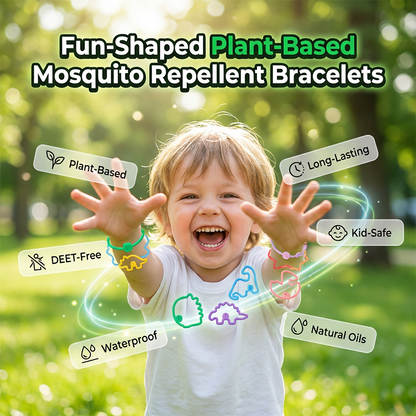 🔥Buy 2 Get 1 Free| 🎗Fun-Shaped Plant-Based Mosquito Repellent Bracelets|🛡Summer Care Plan for the Little One
