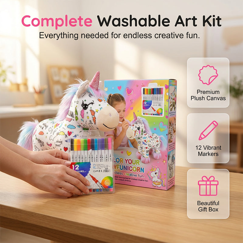 🌈DIY Color-In Unicorn Plush Toy Kit🦄✨️