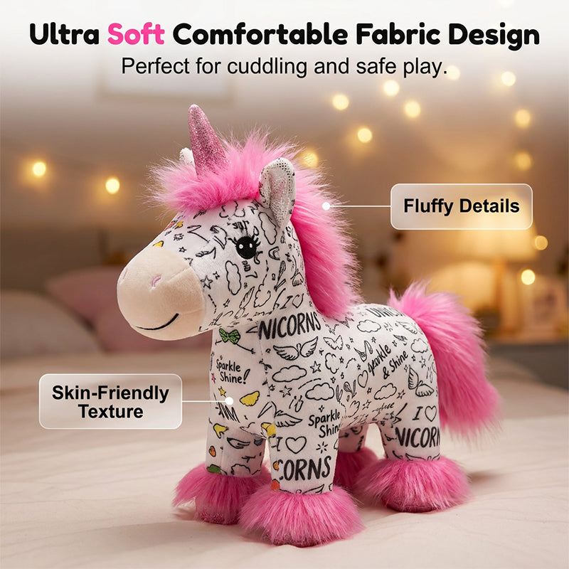 🌈DIY Color-In Unicorn Plush Toy Kit🦄✨️