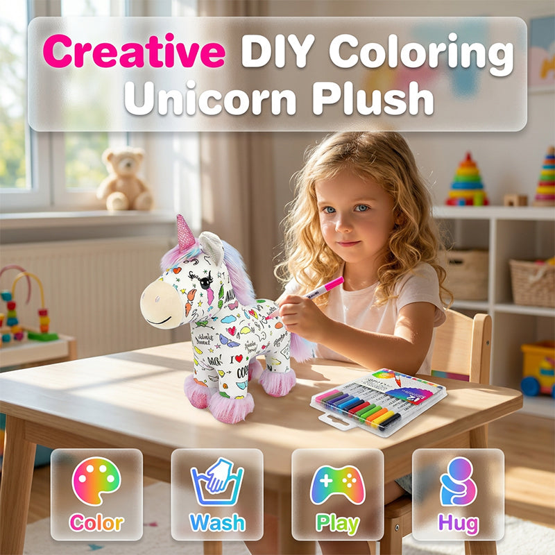 🌈DIY Color-In Unicorn Plush Toy Kit🦄✨️
