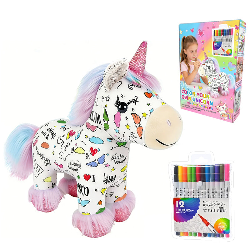 🌈DIY Color-In Unicorn Plush Toy Kit🦄✨️
