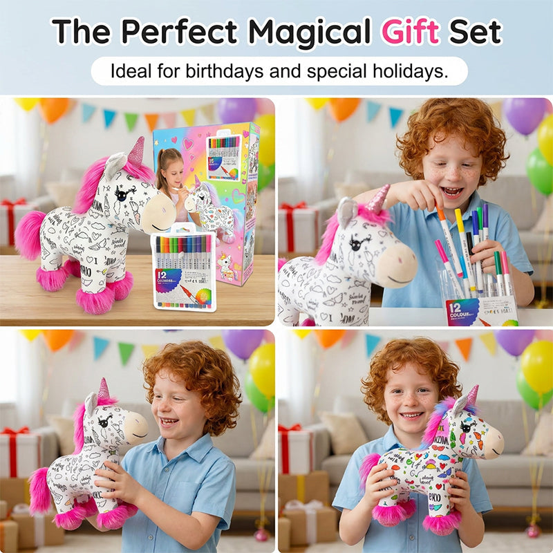 🌈DIY Color-In Unicorn Plush Toy Kit🦄✨️