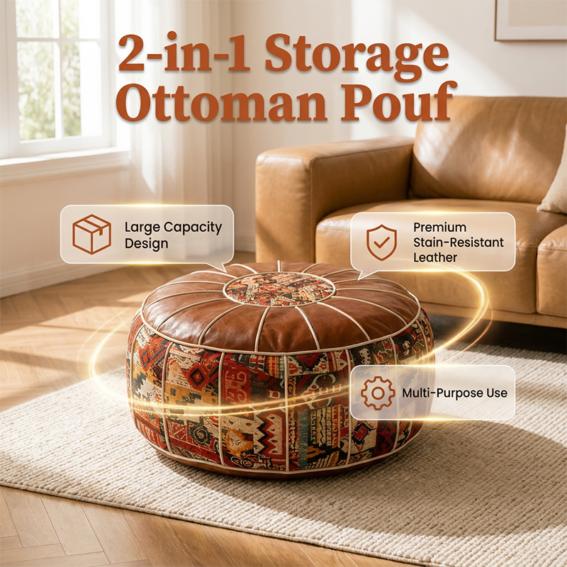 🎁2026 New Arrivals 50% OFF💥Multifunctional Storage Ottoman Pouf
