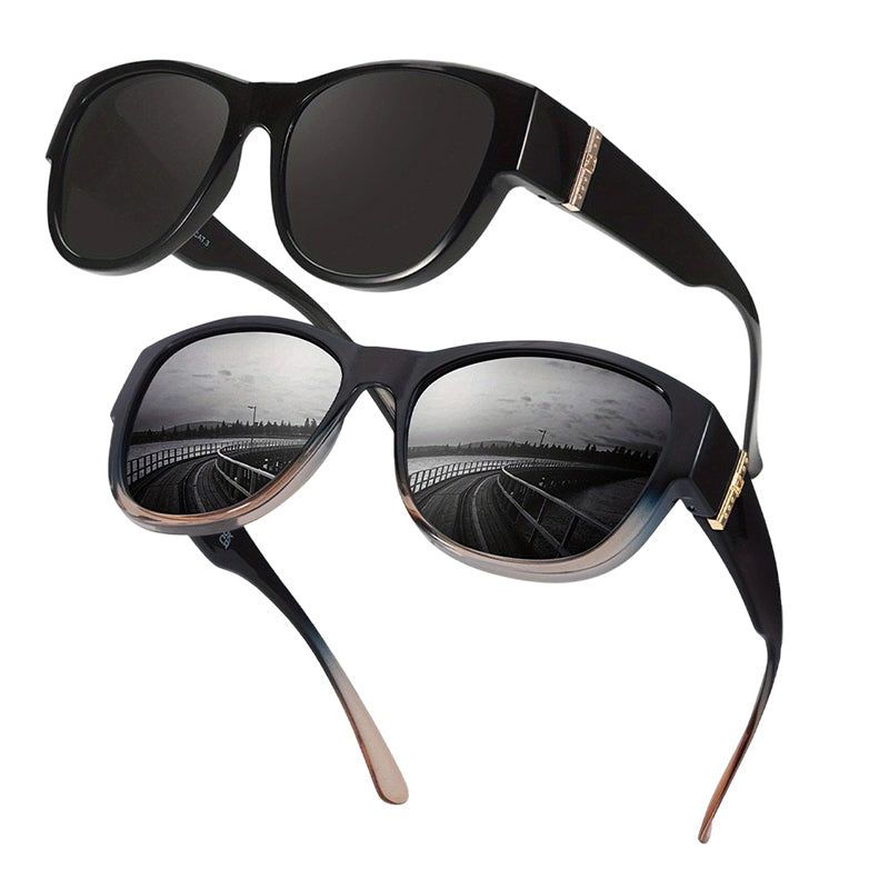 👓 50% OFF! Attention, glasses wearers: these oversized sunglasses slide right over your own glasses and make you look like a movie star—no expensive clip-ons, no fiddling with lenses!