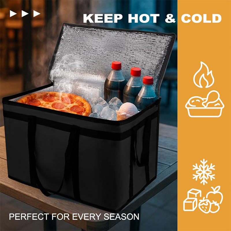🛵 Large Insulated Food Delivery Bag Triple-Layer Thermal Protection Water-Resistant Exterior 🍕 Easy-Clean Foil Lining Heavy-Duty Straps 50% OFF Today