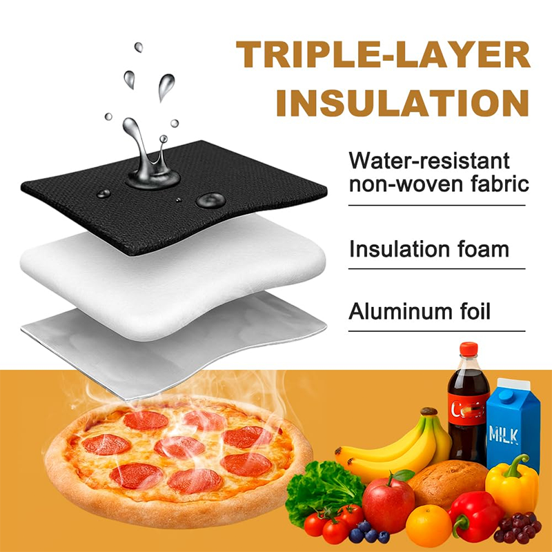 🛵 Large Insulated Food Delivery Bag Triple-Layer Thermal Protection Water-Resistant Exterior 🍕 Easy-Clean Foil Lining Heavy-Duty Straps 50% OFF Today