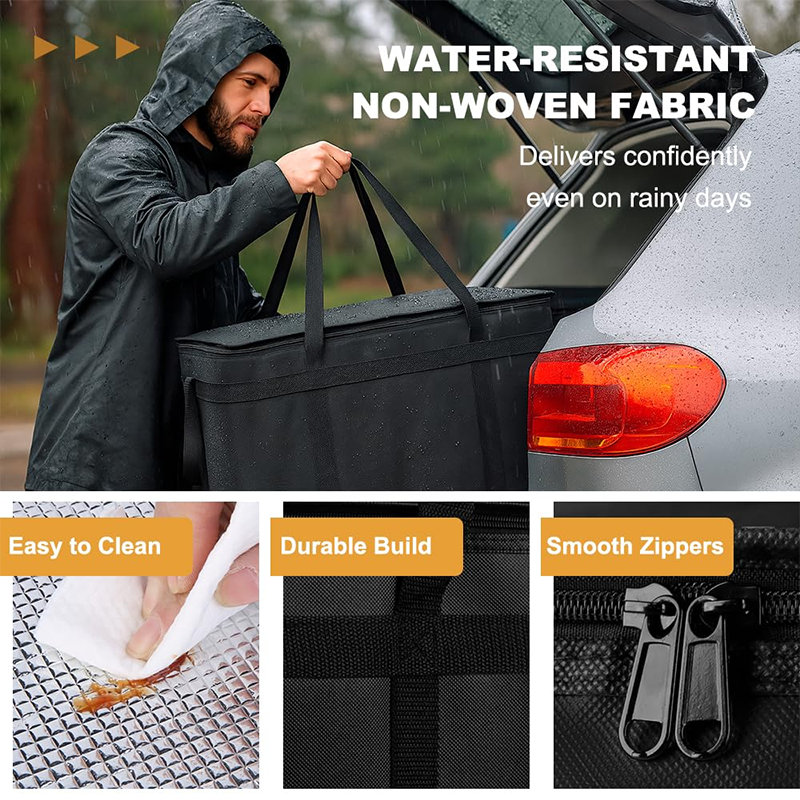 🛵 Large Insulated Food Delivery Bag Triple-Layer Thermal Protection Water-Resistant Exterior 🍕 Easy-Clean Foil Lining Heavy-Duty Straps 50% OFF Today