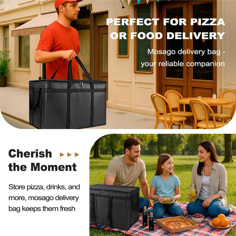 🛵 Large Insulated Food Delivery Bag Triple-Layer Thermal Protection Water-Resistant Exterior 🍕 Easy-Clean Foil Lining Heavy-Duty Straps 50% OFF Today