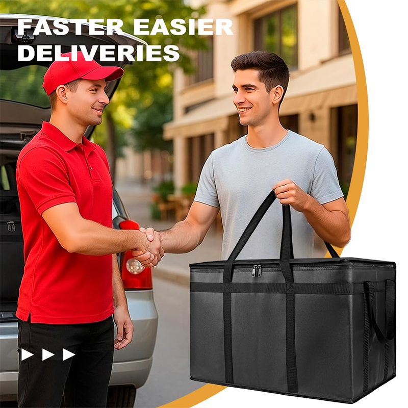 🛵 Large Insulated Food Delivery Bag Triple-Layer Thermal Protection Water-Resistant Exterior 🍕 Easy-Clean Foil Lining Heavy-Duty Straps 50% OFF Today