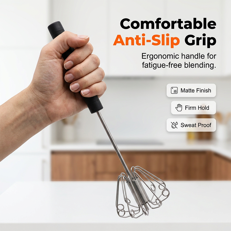 🔥LAST DAY SALE - 50% OFF🔥Stainless Steel Semi-Automatic Hand Egg Beater