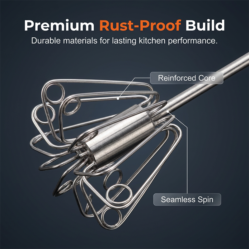 🔥LAST DAY SALE - 50% OFF🔥Stainless Steel Semi-Automatic Hand Egg Beater