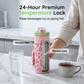 Leopard Print Insulated Water Bottle with Dual-Drinking Lid