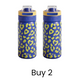 Leopard Print Insulated Water Bottle with Dual-Drinking Lid
