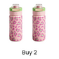 Leopard Print Insulated Water Bottle with Dual-Drinking Lid
