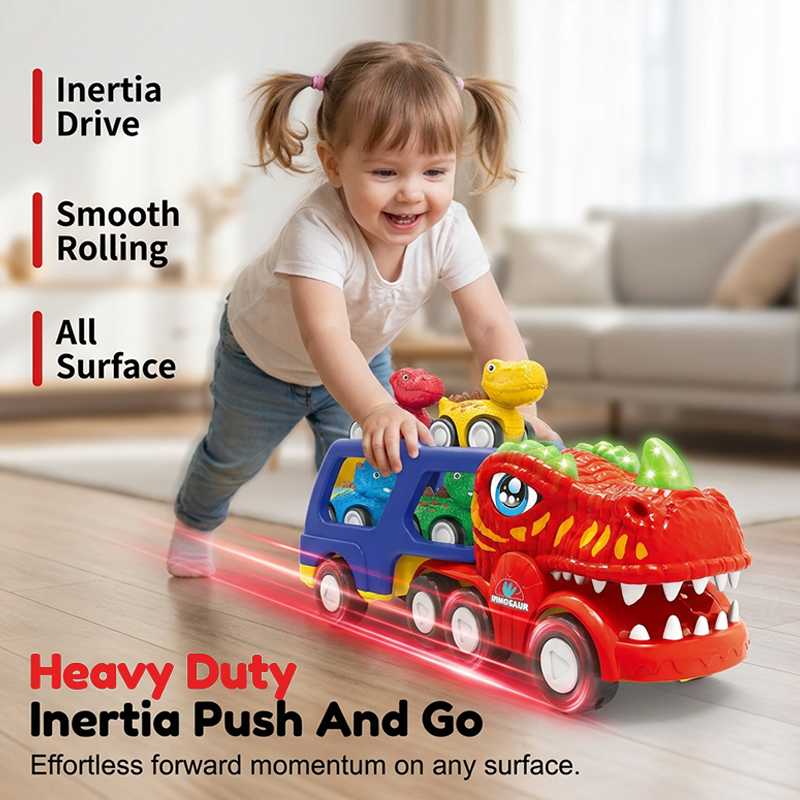 🚛Double-Decker Dinosaur Transport Truck Toy