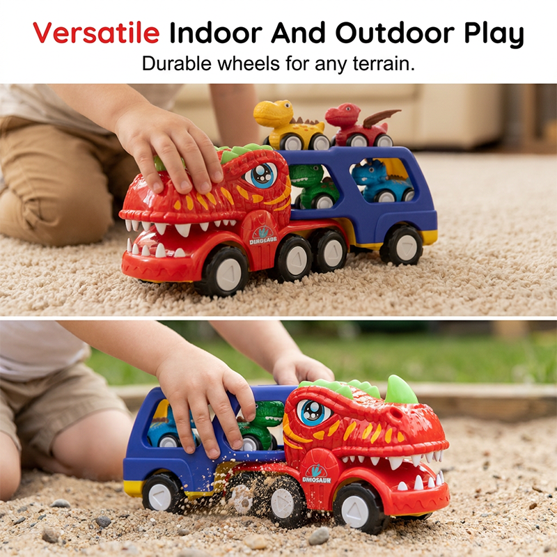 🚛Double-Decker Dinosaur Transport Truck Toy
