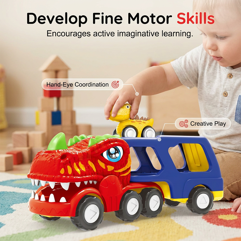 🚛Double-Decker Dinosaur Transport Truck Toy