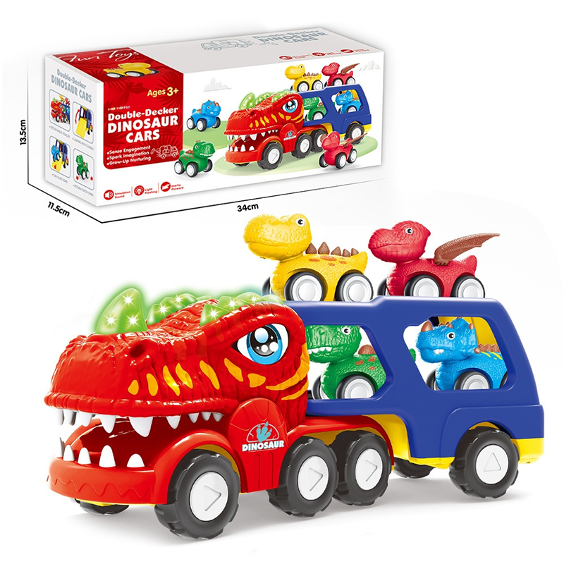 🚛Double-Decker Dinosaur Transport Truck Toy