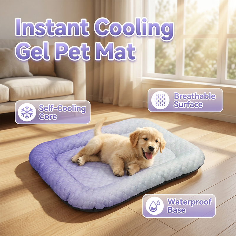 🔥LAST DAY SALE ❄Pet Cooling Mat for Dogs & Cats 🐾  Naturally Cool Ice-Silk Pad Breathable, Washable & Soft 🌿  For Floors, Sofas & Car Travel 🐶🐱