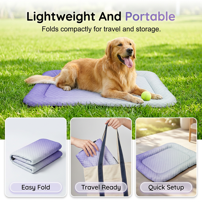 🔥LAST DAY SALE ❄Pet Cooling Mat for Dogs & Cats 🐾  Naturally Cool Ice-Silk Pad Breathable, Washable & Soft 🌿  For Floors, Sofas & Car Travel 🐶🐱