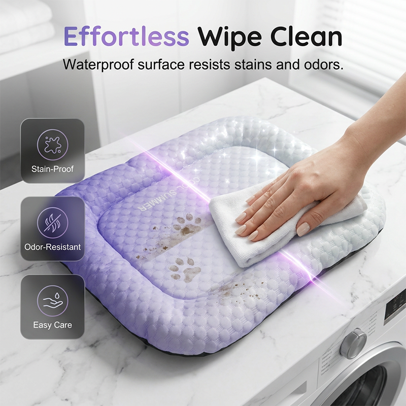 🔥LAST DAY SALE ❄Pet Cooling Mat for Dogs & Cats 🐾  Naturally Cool Ice-Silk Pad Breathable, Washable & Soft 🌿  For Floors, Sofas & Car Travel 🐶🐱