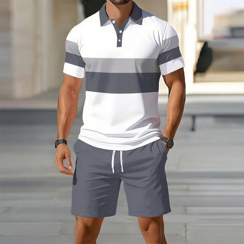 ☀️ 50% Off  Men's Two-Piece Shirt and Shorts Set – Summer Special