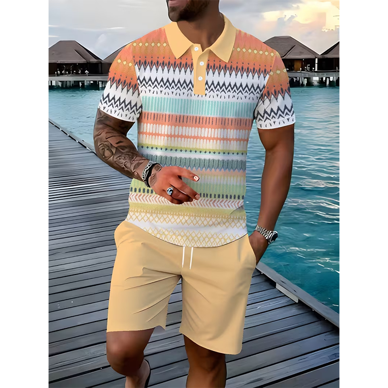 ☀️ 50% Off  Men's Two-Piece Shirt and Shorts Set – Summer Special