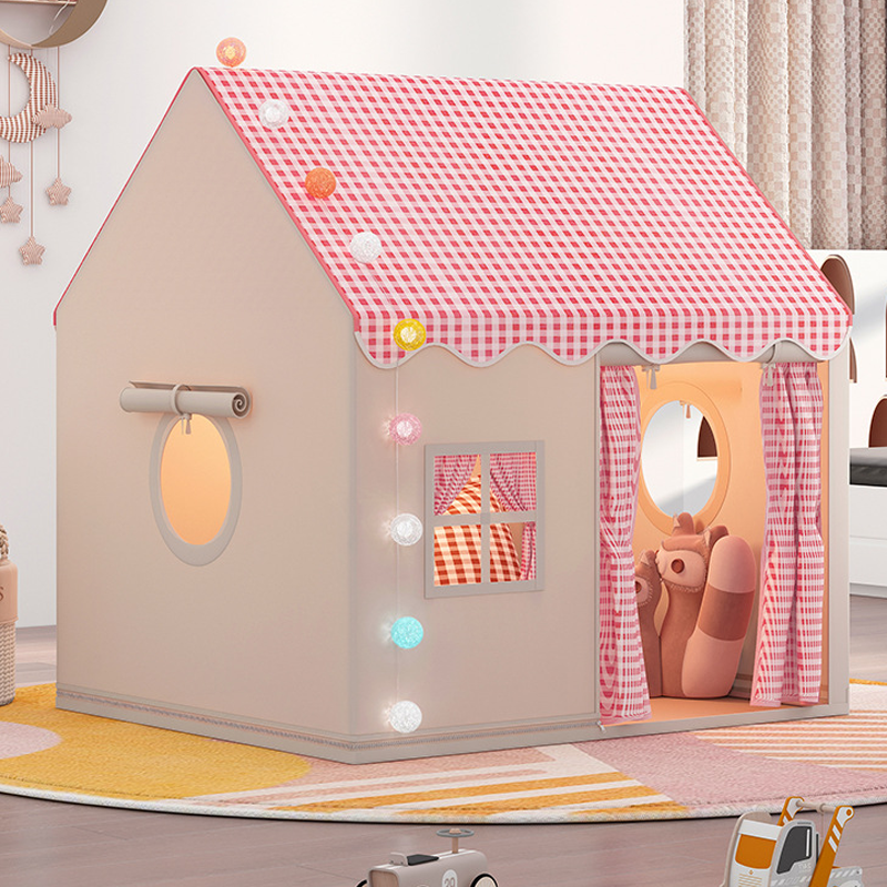 🎁50% OFF NOW! Dream Kids Play Tent House – Cozy Indoor Playhouse with Checkered Curtain, Private Play Space for Toddlers, Cute Reading Nook & Gift for Children