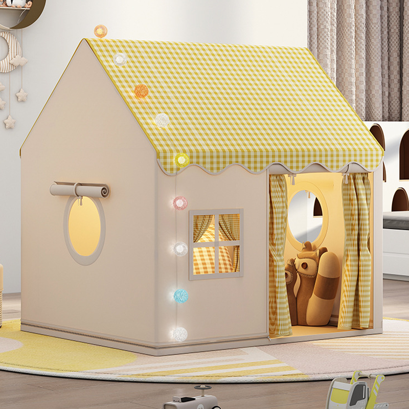 🎁50% OFF NOW! Dream Kids Play Tent House – Cozy Indoor Playhouse with Checkered Curtain, Private Play Space for Toddlers, Cute Reading Nook & Gift for Children