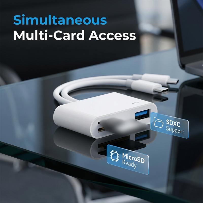 💻52% OFF NOW! Universal 5-in-1 Card Reader Hub – Dual Type-C Multi-Port Memory Card Reader, High Speed USB Data Transfer Adapter, Compatible with Phones, Laptops & Cameras