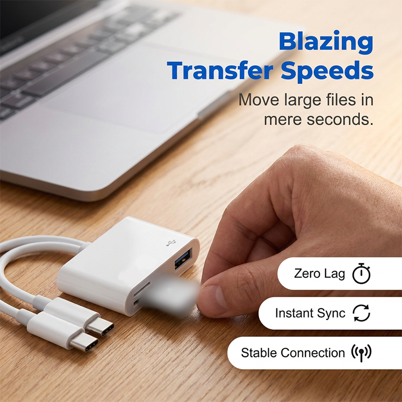 💻52% OFF NOW! Universal 5-in-1 Card Reader Hub – Dual Type-C Multi-Port Memory Card Reader, High Speed USB Data Transfer Adapter, Compatible with Phones, Laptops & Cameras