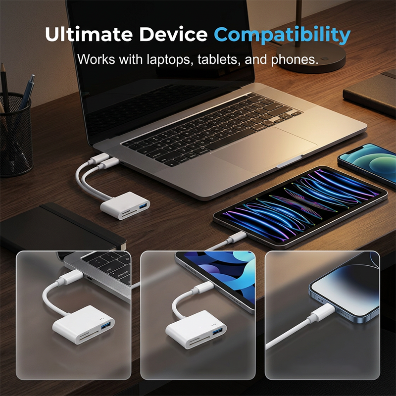 💻52% OFF NOW! Universal 5-in-1 Card Reader Hub – Dual Type-C Multi-Port Memory Card Reader, High Speed USB Data Transfer Adapter, Compatible with Phones, Laptops & Cameras