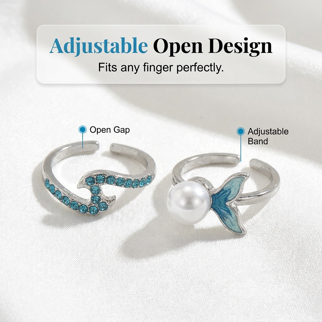 Adjustable Tail Ring Marine Jewelry